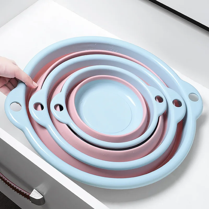 Lightweight portable folding washbasin collapsible baby kids washbasin bathroom wash basin plastic round washbasin