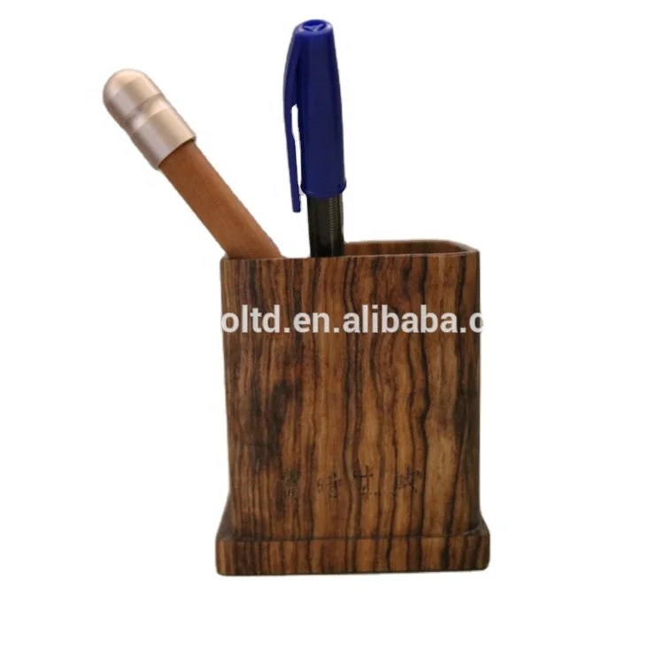 Handmade Bamboo Wood Desk Pen Pencil Holder For Office