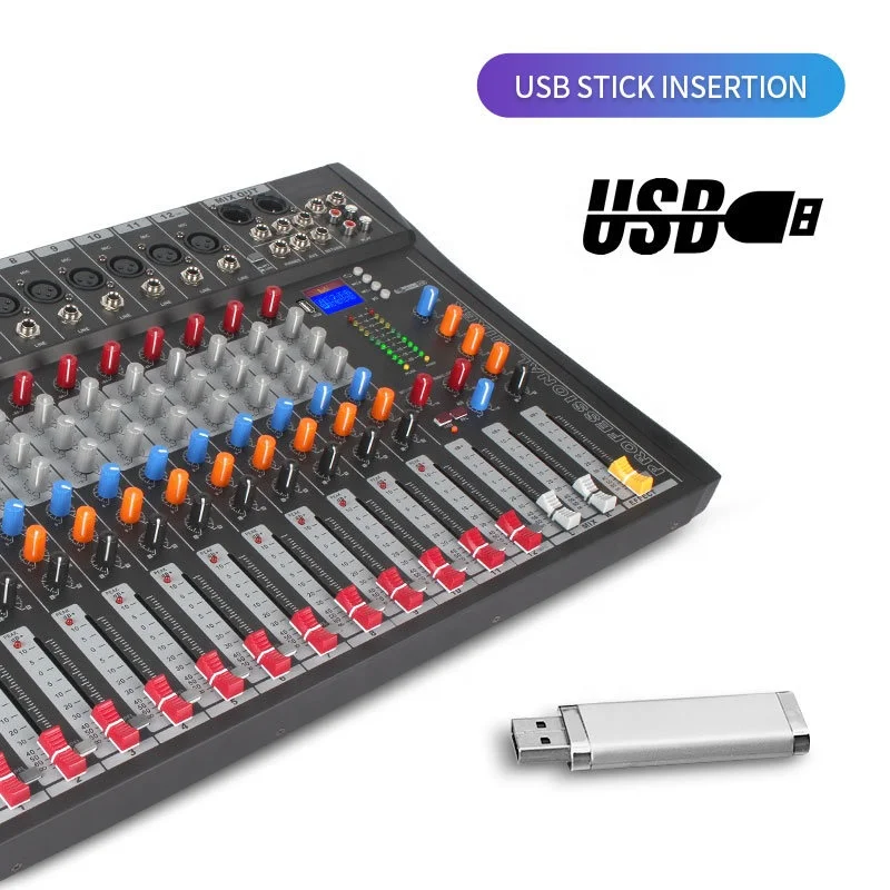 12 Channel Factory Directly Sale  Mixer DJ Controller Professional Digital  Audio Console Mixer