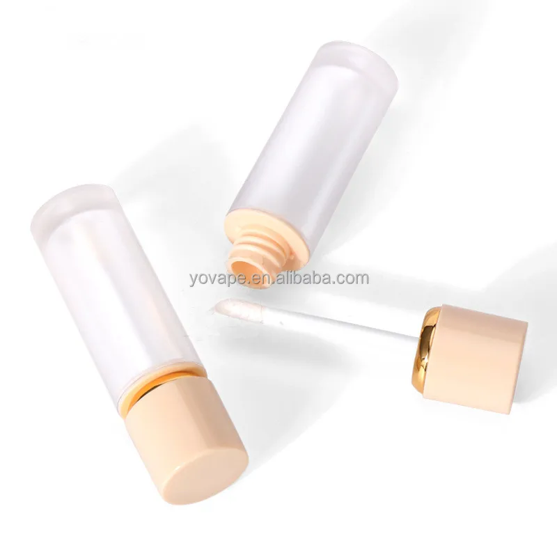 Empty makeup tool 5ml 5 ml lipstick tube cosmetic lip balm glaze bottle container pink lip gloss tubes packaging with applicator