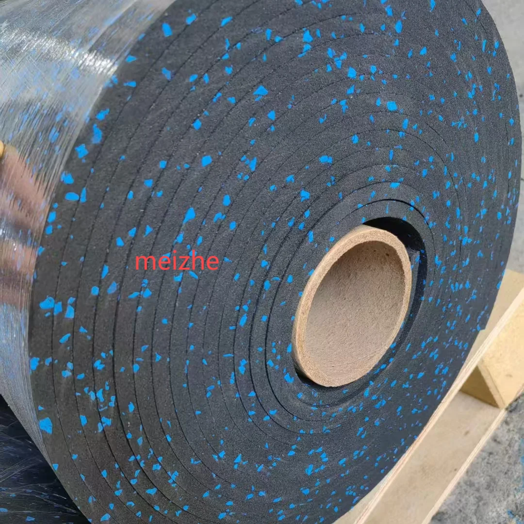 Free Sample 2-10mm Natural/Recycled EPDM Rubber Roll Shock Absorbing Indoor Gym Flooring Mat for Fitness Sport Center
