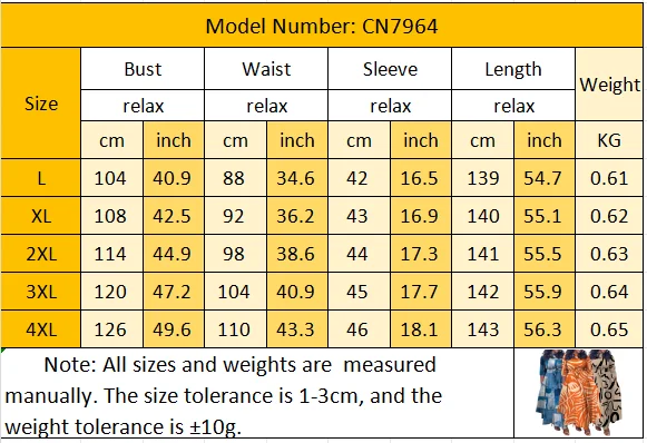 CN7964 Plus Size Maxi Long Dress Half Sleeved Printed A-line Casual Formal Office Party Dresses For Fat Women