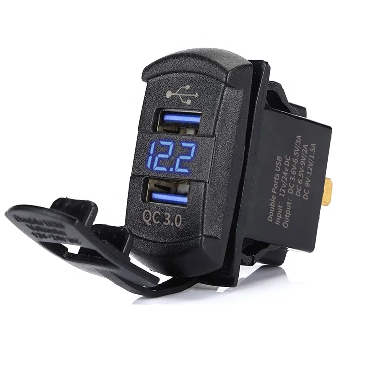 DC 12 В Цифровой вольтметр Dual Led USB разъем Быстрый автомобиль зарядное устройство с зарядки порты и разъёмы для RV лодка
