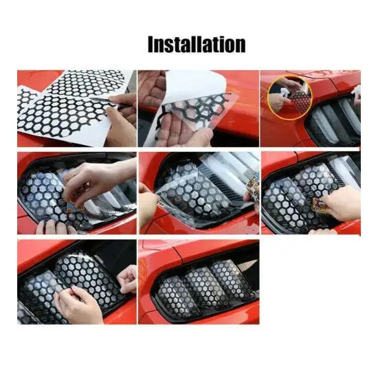 Car Wrap Sticker Light Rear Tail Car Crash Night Light Stickers Lamp Honeycomb Stickers For Decoration Vinyl