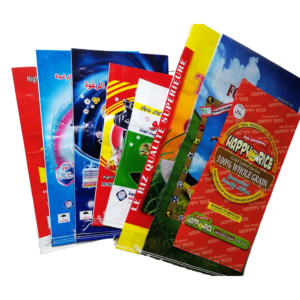 Hot sale China Manufacturer Plastic Bopp Laminated 25KG 50KG 100KG Sack PP Woven Packing Bag