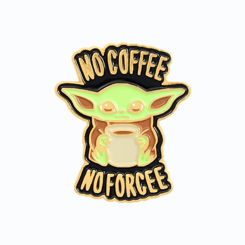 Детская Мягкая эмалированная шпилька для шляпы YODA готовая к