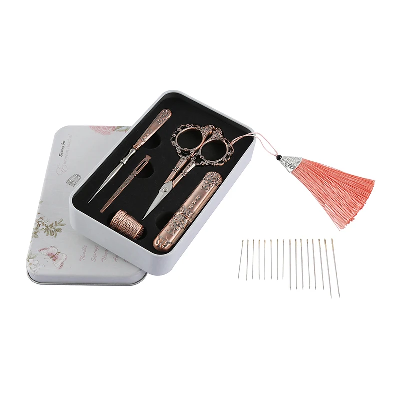 Multi-purpose scissors set thread piercing awl kirsite thimble craft scissors