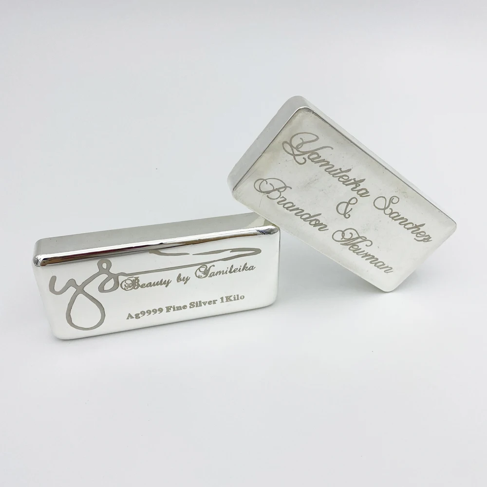 1 Kilo Premium Ag9999 Solid Silver Bar to be Customized with Your Logo