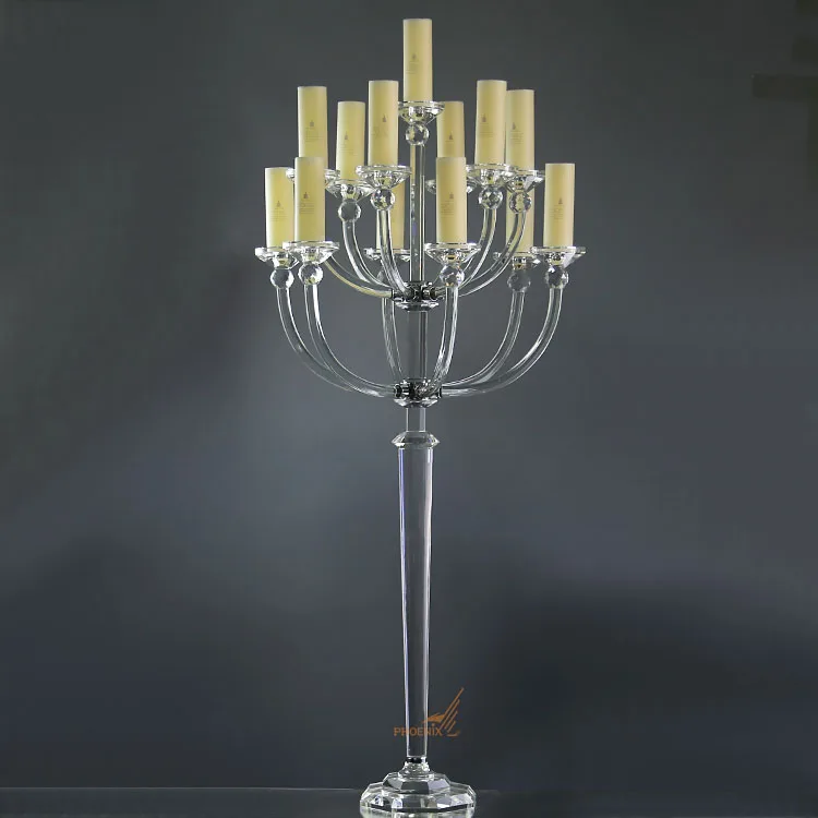 Wedding decoration supplies 13 arms candle holders crystal floor candelabra wedding crystal chandeliers for wedding centerpiece