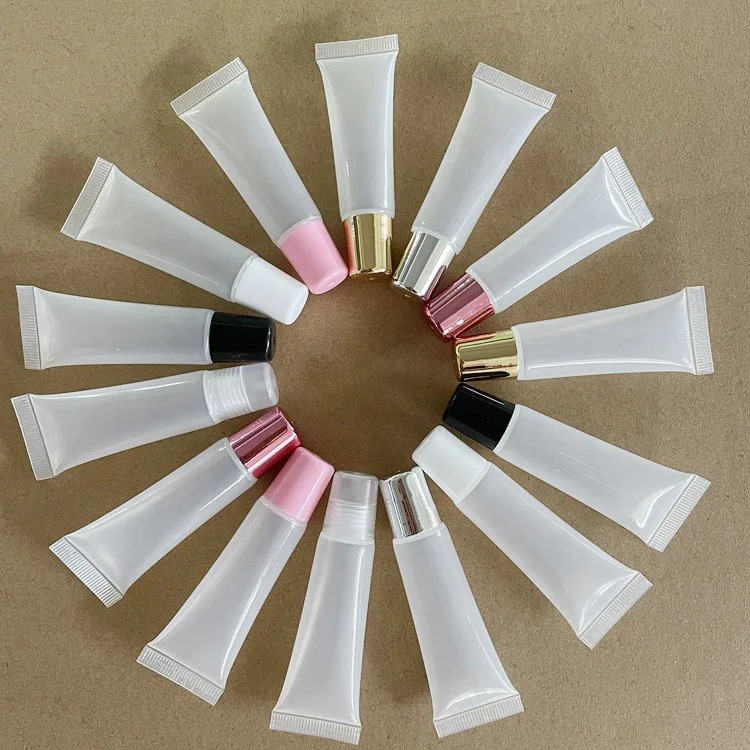 P-Lan Brand Low MOQ 100pieces 8ml 10ml 15ml 20ml Lip Oil Lip Balm Container Plastic Empty Lip Gloss Squeeze Tubes