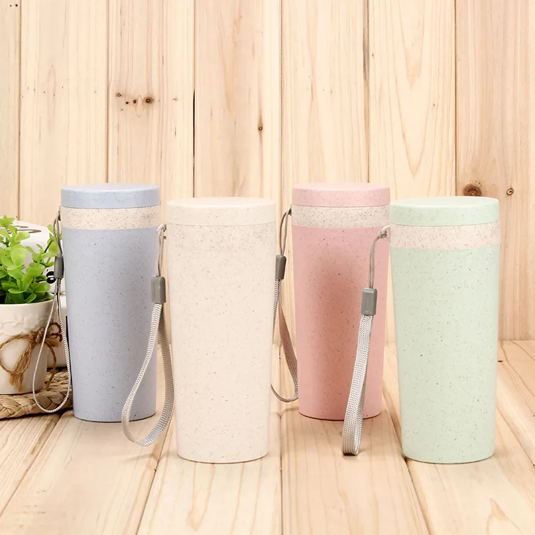 Reusable Eco-friendly Biodegradabl Travel Coffee Mug Wheat Straw Drinking Cup