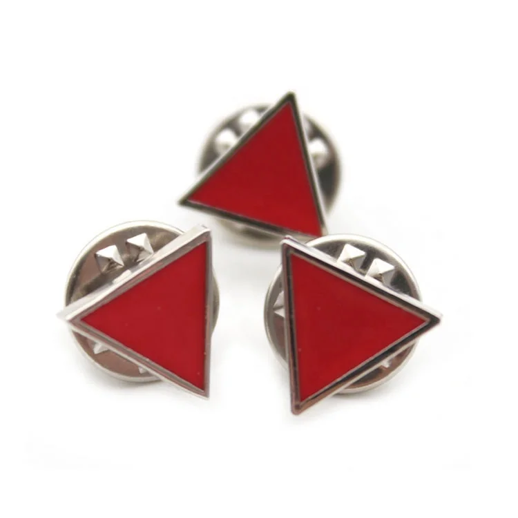 Manufacturer Cheap Metal Enamel Red Triangle Socialist Pin Badge