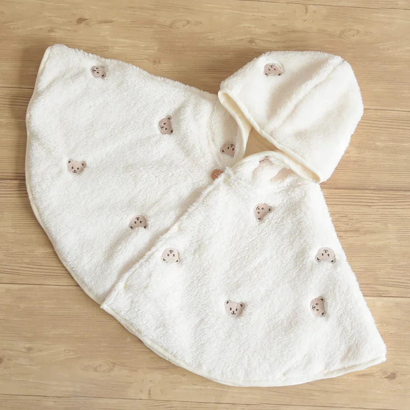Winter New Baby Clothes Newborn Cloak Cute Embroidery Cape Towel Infant Coat Waft Warm Toddler Outwear Clothing Bath Cape