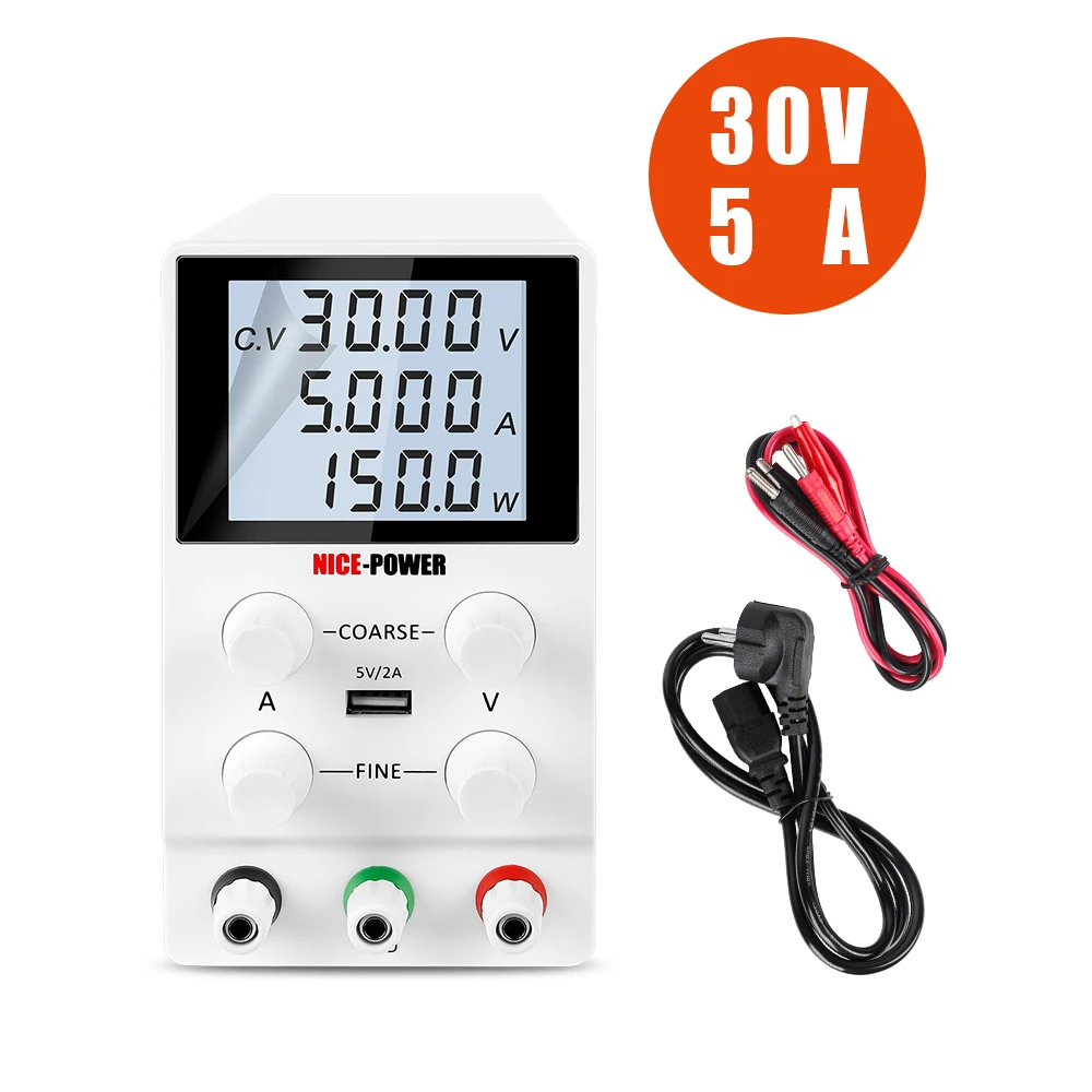 NICE-POWER SPS305D 30V 5A LCD Digital 4 ручки регулируемый лабораторный источник питания постоянного тока