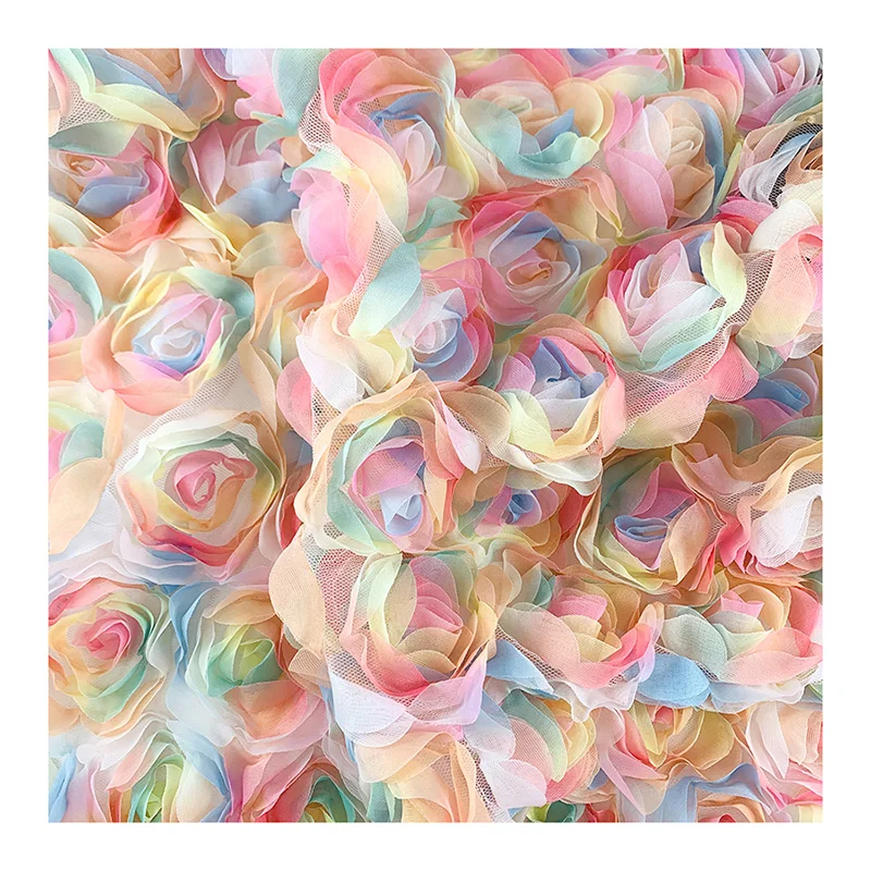 Hot selling product Embroidery Embroidery piece 3D disk flower 100% polyester for dress