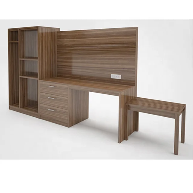 Hotel Hampton Inn Hotel Luxury Furniture Hpl Console Table Streamline Unit For Hotel Bedroom With Laminate Outlets And Usb