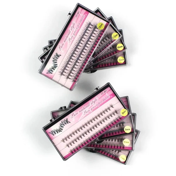 10P Individual Eyelashes Hot Sale 10D Lashes Hand Made Synthetic Hair Lashes Extensions Natural Cluster Lashes Wholesale