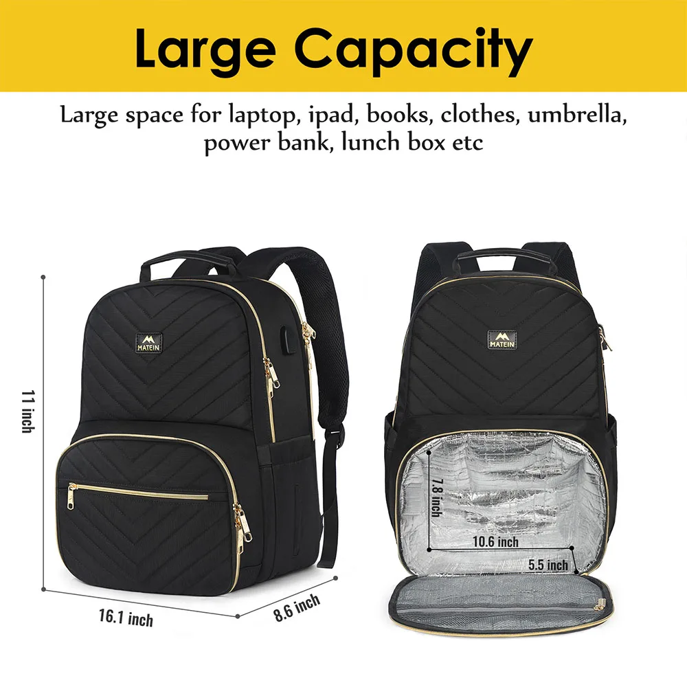 Multifunctional Aluminum Foil Thermal Compartment Lunch Picnic Backpack With USB Charging Port Insulated Cooler Backpack