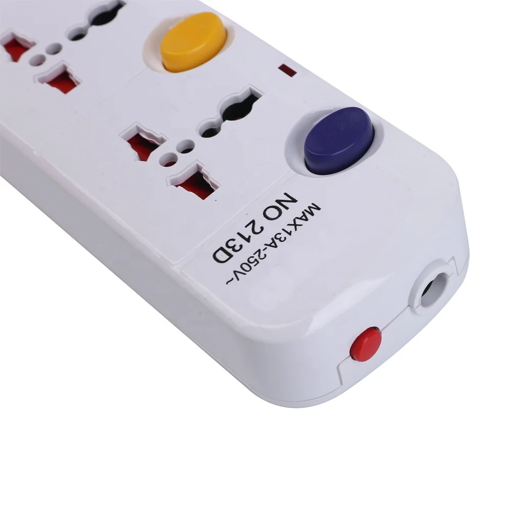 color 10 Way Multiple Power Extension Lead Socket