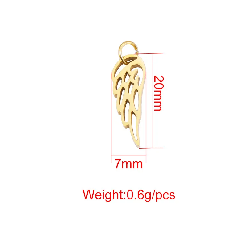custom manufacturer jewellery lucky christmas angel wing charms stainless steel for jewelry making