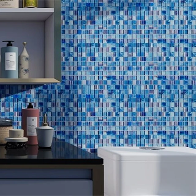 Hand-drown Modern Design Pool Mosaic for Hotel Application glass mosaic for swimming pool tile use for gym