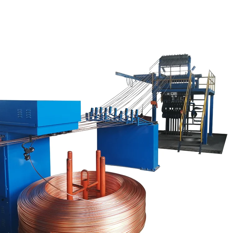 scrap copper to oxygen free copper rod upwards continuous casting production line