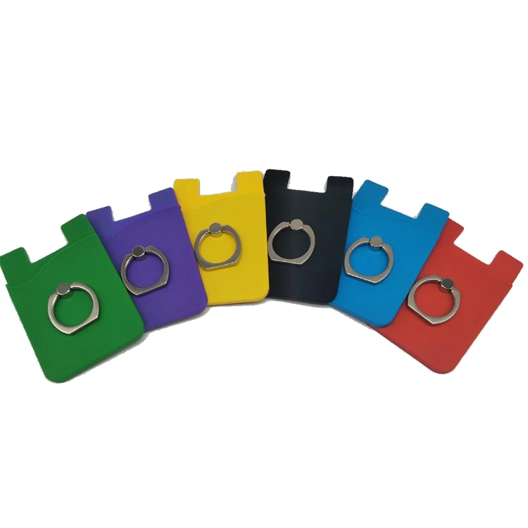 Custom Silicone Card Holder 3M Adhesive PVC Stick-on Credit Soft silicon Sticky credit Cell Phone Card Holder