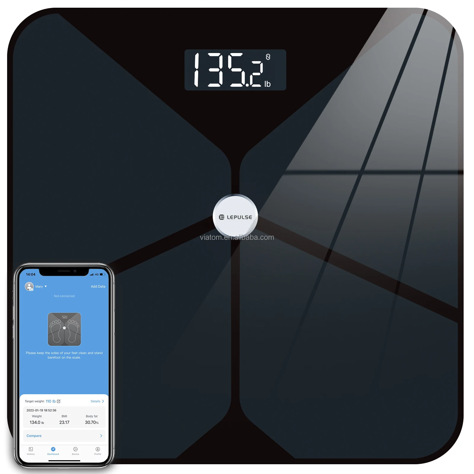 Viatom F5 Professional Smart Balance Scale Body Analyzer with Smartphone App Scale Smart Body Fat Scales