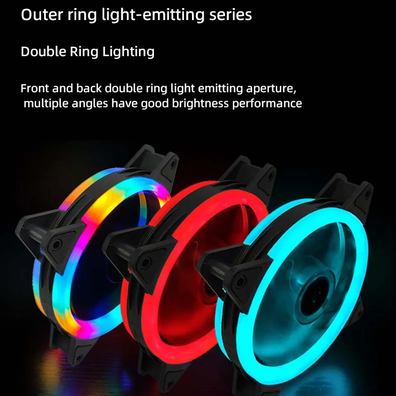 Low price COOLMOON OEM support gaming computer radiator Desktop pc 120 mm case fan 3PIN/4PIN fixed color silent fan for pc