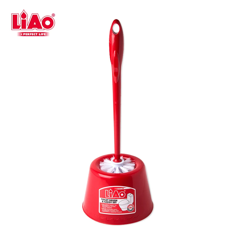 LiAo eco toilet cleaner brush suit with plastic handle and brush holder