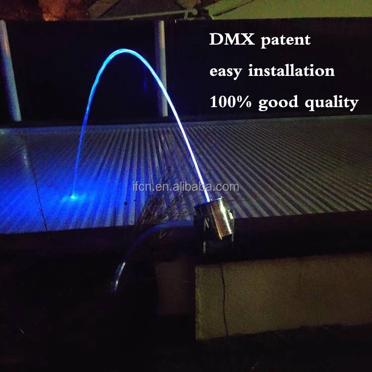 the latest easy install variable speed programmable DC24V dmx512 music dancing laminar jumping fountain jet for swimming pool