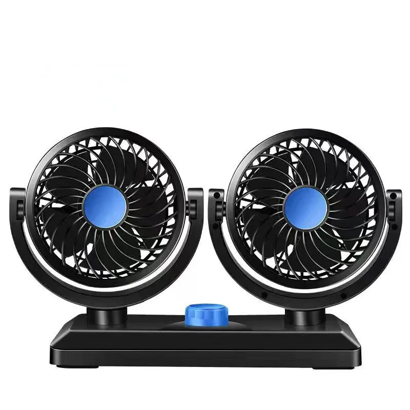 Factory Price 12v 24v Rotary Car Fan Two Gear Adjustment Double Head Car Fan