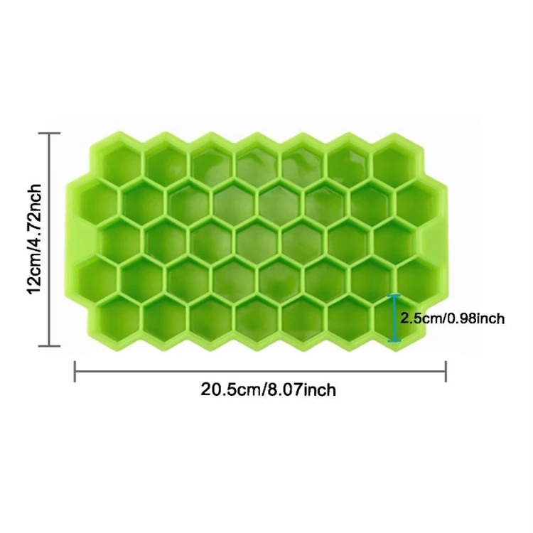 37 Holes Silicone Honeycomb Ice Tray with Lid / Honeycomb Silicone Ice Cube Mould with Cover / DIY Ice Bar Tool