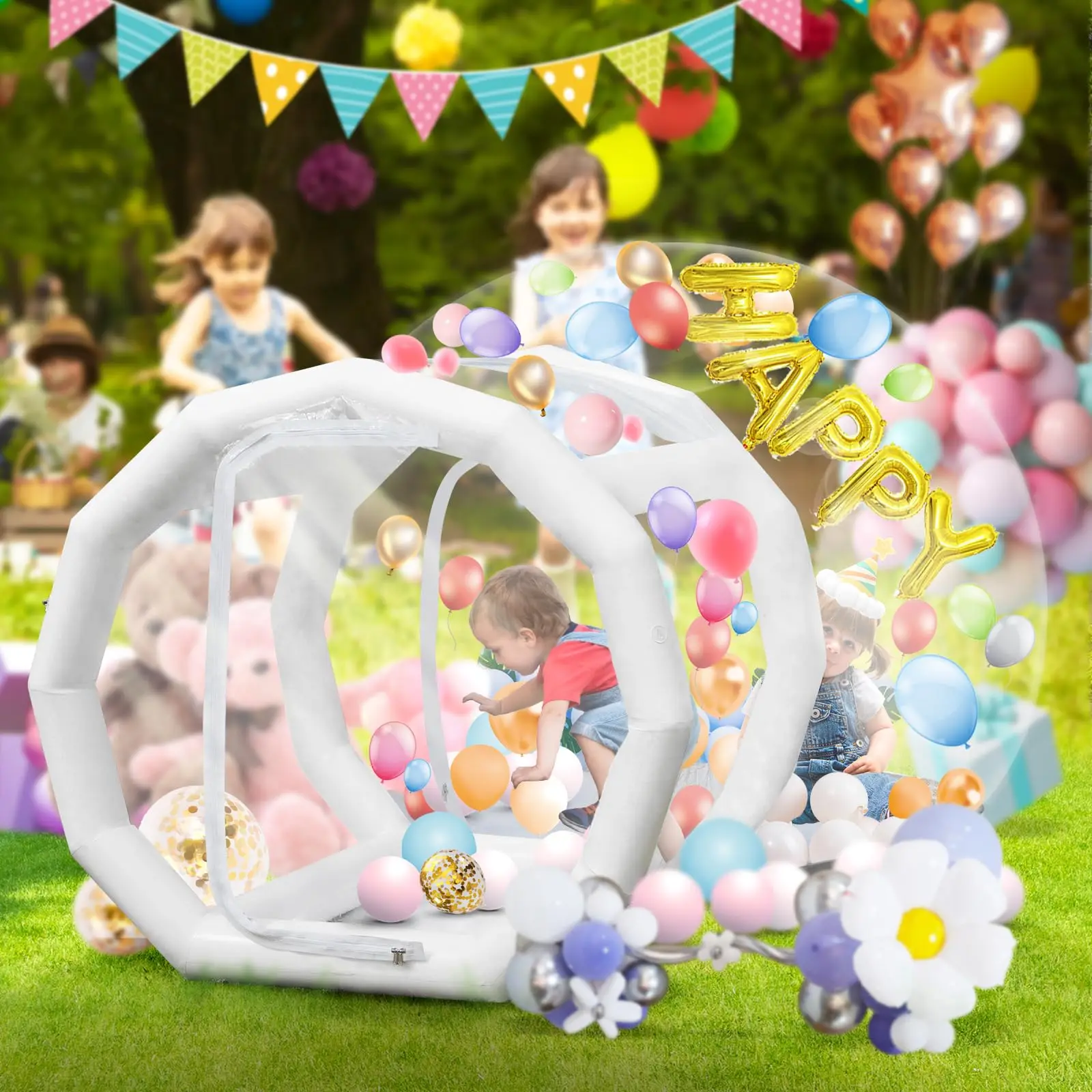 Bubble House Hotel Outdoor Single Tunnel  Party Kids Transparent Tent Lodge for Party Event Inflatable Bubble Bounce House