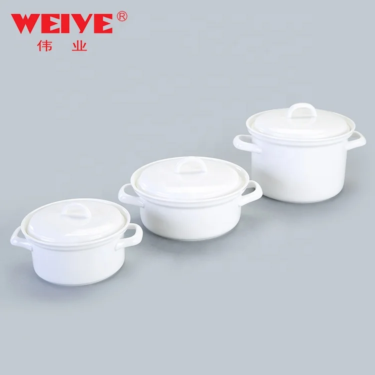  WEIYE Многофункциональный фарфоровый горшок с двумя ушами крышкой прочный керамический для гостиничного дома микроволновой печи и духовки безопасный &