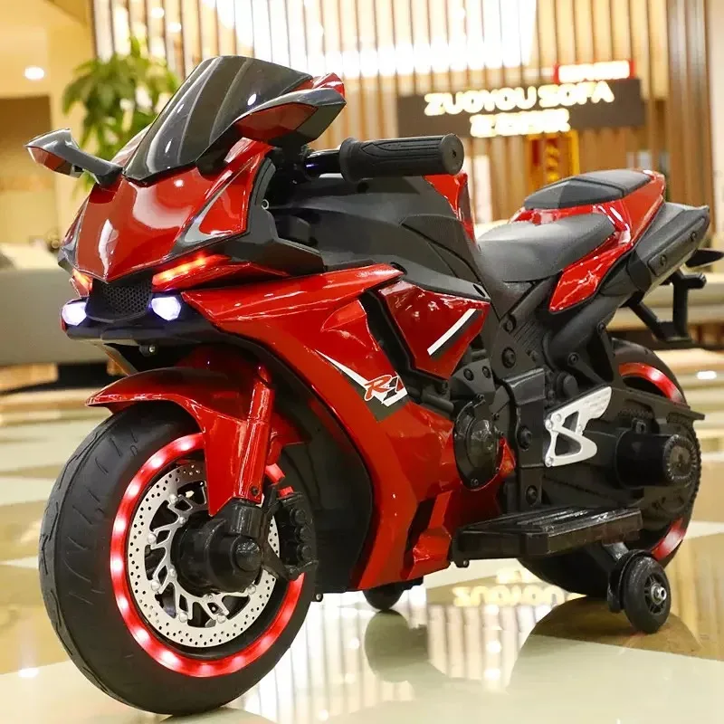 Istaride Red Ride-On Car with Remote Control Powered by Battery Unisex Powerwheels Mini Electric Motorcycle for Kids