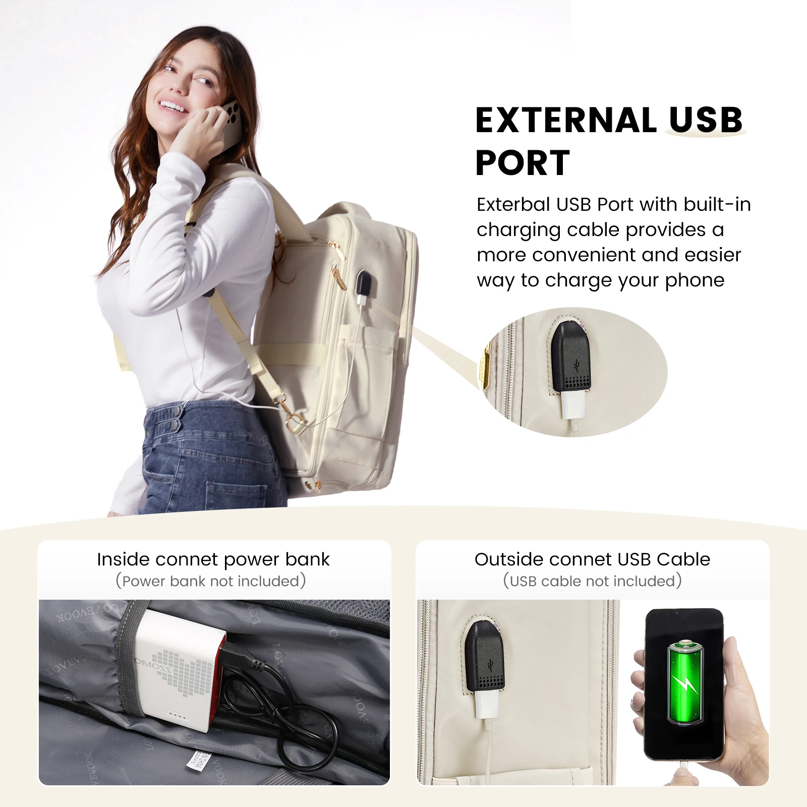 Expandable Waterproof large Laptop Backpack Business Luggage Suitcase with 6 Packing Cubes TSA-friendly Travel Backpack Unisex