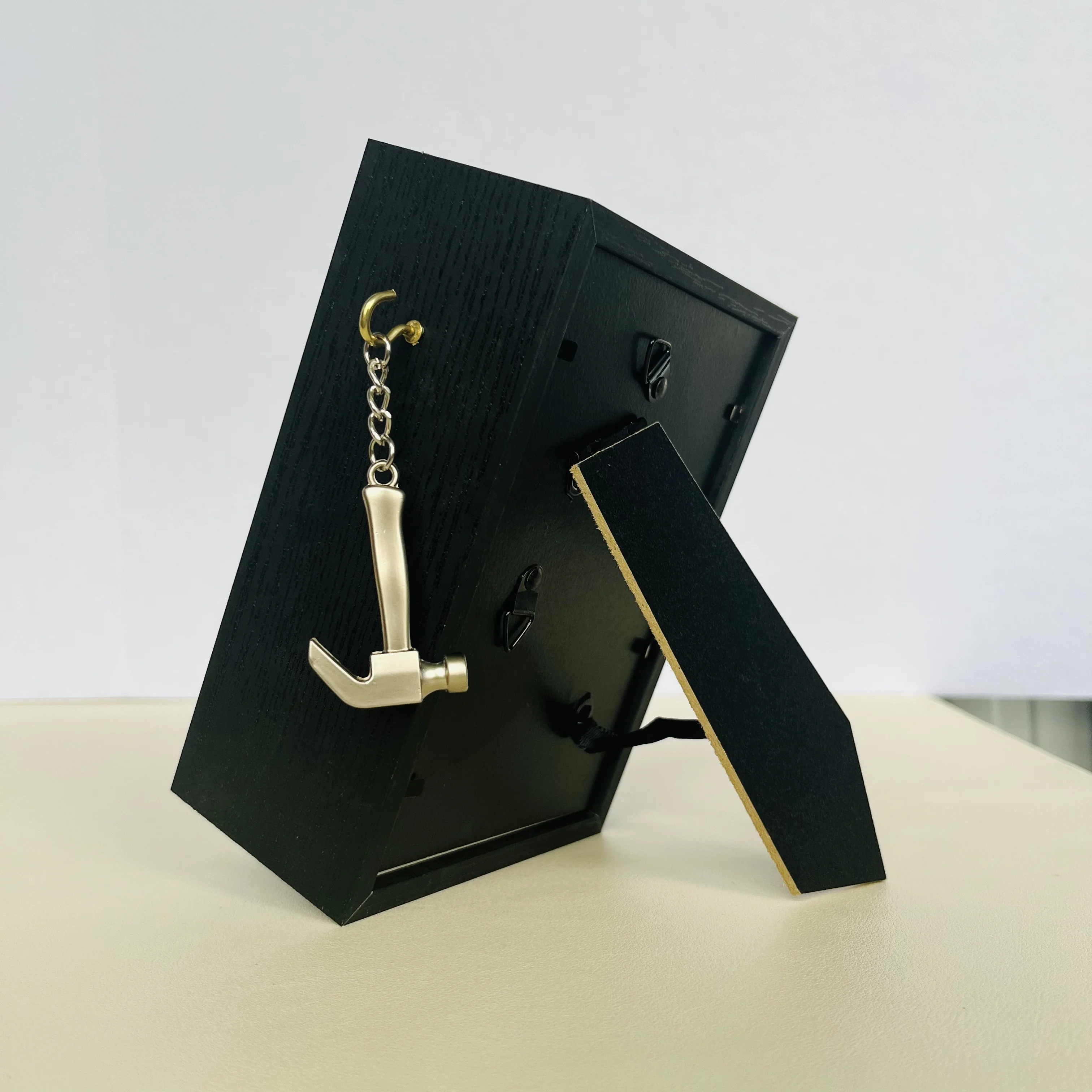 in case of emergency break the glass 6 inch shadow box frame white black walnut wood  inner depth 3cm deep shadow box frame