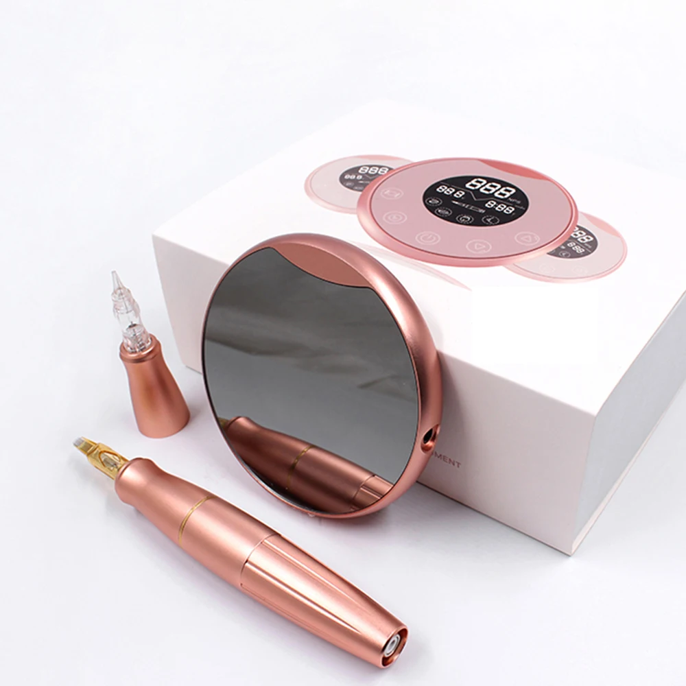 P90 Permanent Makeup Tattoo Machines Device Kit Include Digital Power Supply PMU Pen and 2 Interface With 10 Needles