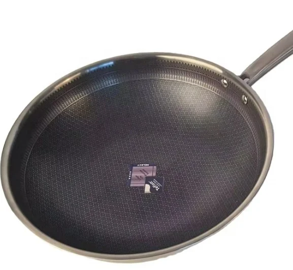 Wholesale Thick Stainless Steel Wok With Honeycomb Non-stick Coating For Frying Pans