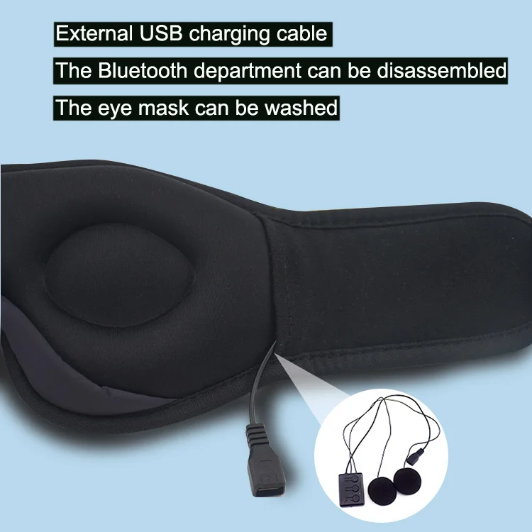 3d sleeping eye mask music Headband Sleep Headphones Wireless Sleeping Eye Mask for Side Sleepers