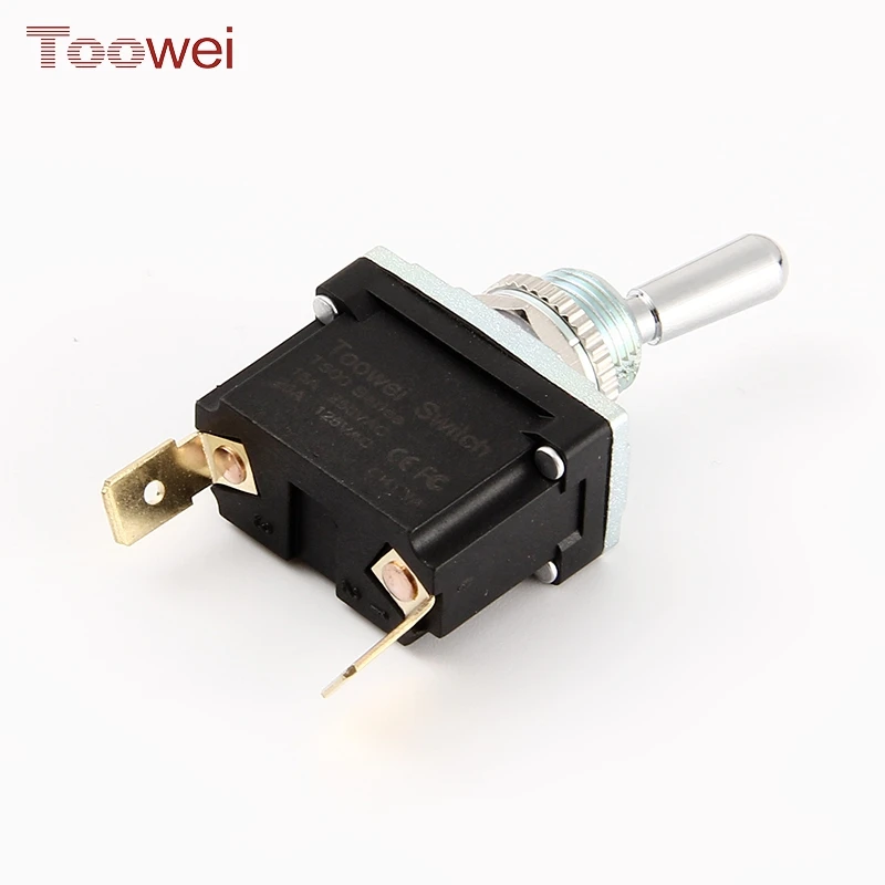 Toowei 15A 250VAC 20A 125VAC IP67 (ON)-OFF toggle switch dpdt single pole