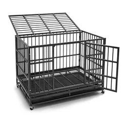 Hot Sale Manufacturers Wholesale Stainless Steel Dog Folded Cage Large Dog Medium Dog Pet Cage