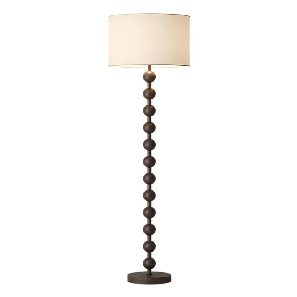 Art Designer Minimalist Post-Modern Vertical Retro Walnut Wooden Floor Table Lamp Fabric Shade E27 For Living Room Bedroom
