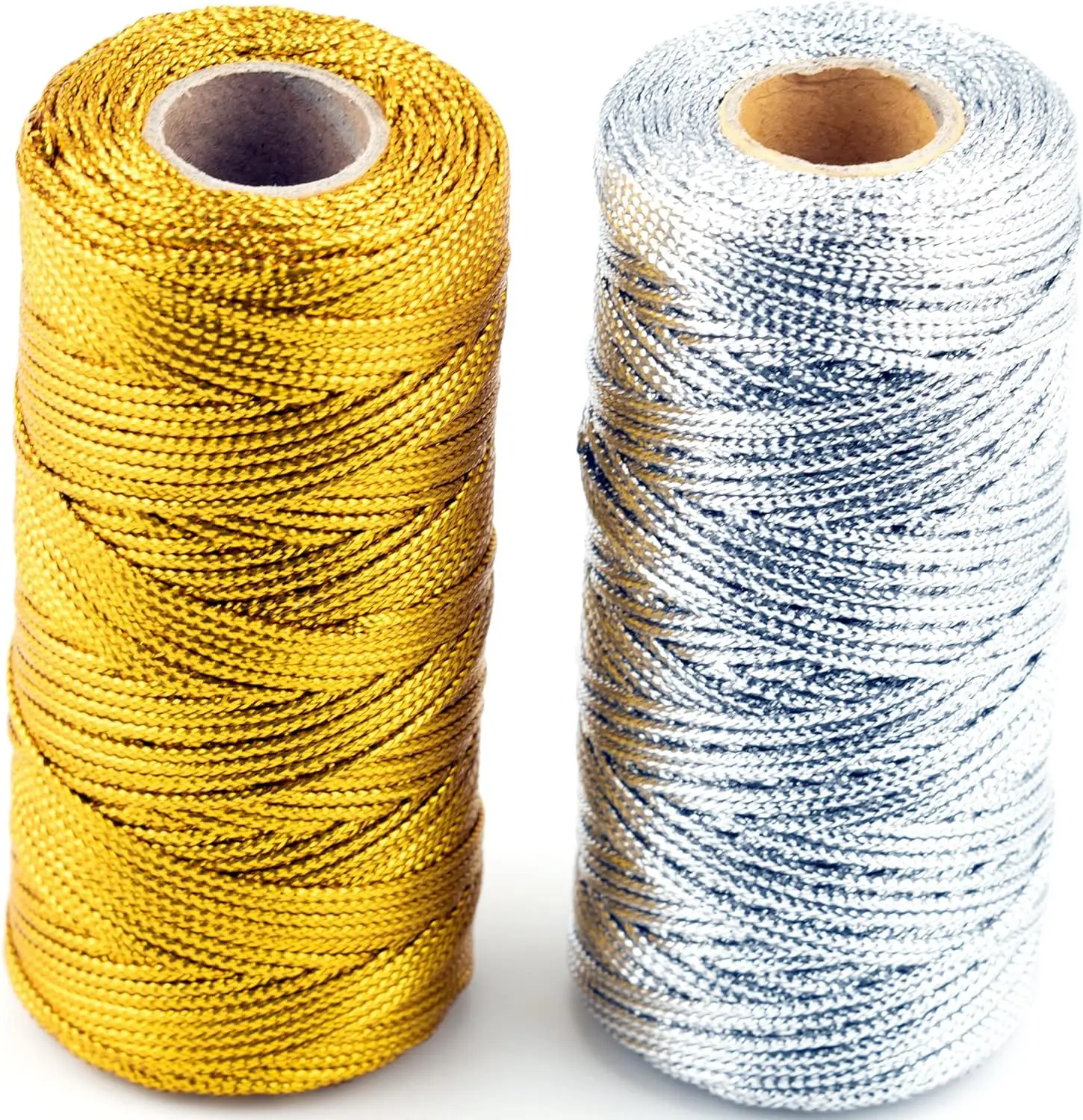 1.2mm Gold Silver Decorative Metallic Bakers Twine 110 Yards Braided Cord String Arts Crafts Gift Twine for Wrapping