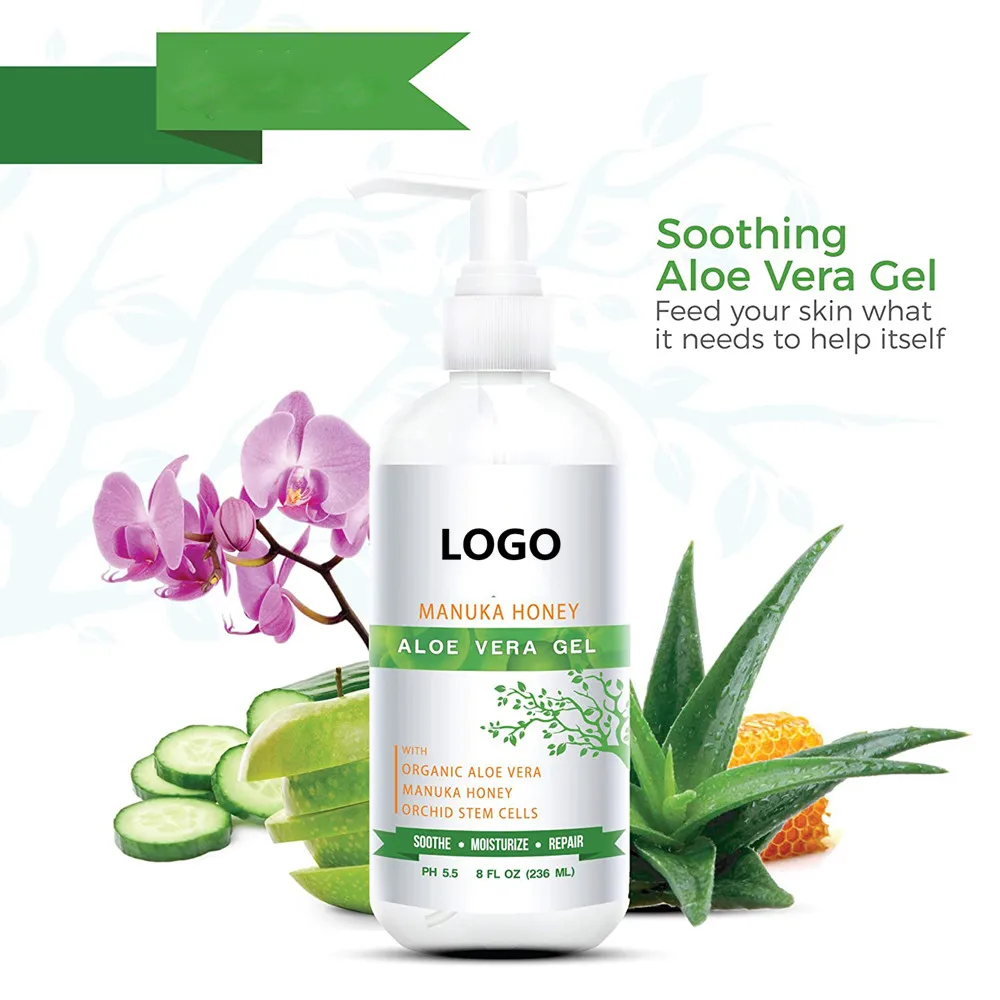 Private Label Organic Pure Aloe Vera Gel Hydrating Moisturizing For Face
