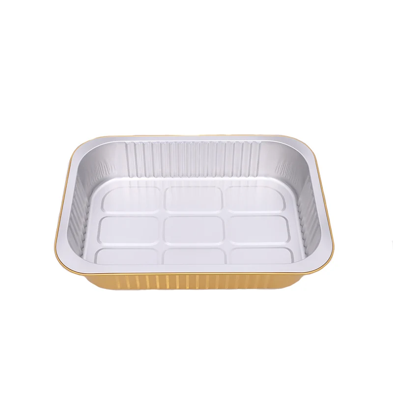 YOUXUAN Custom Colored Rectangular Loaf Pan Aluminum Foil Containers With Plastic Lid