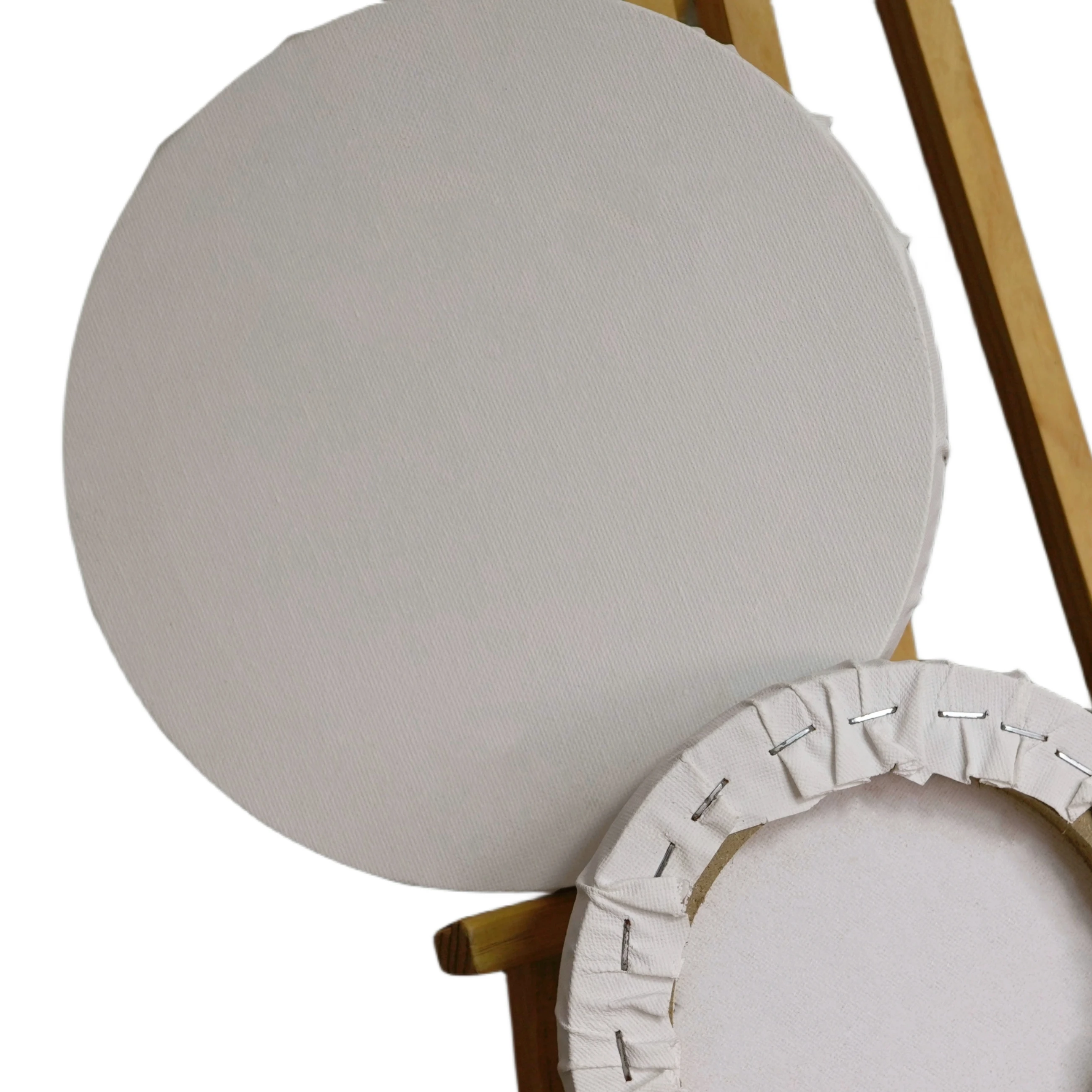 High-end 25 cm to 60 cm blank painting canvas cotton round stretched canvas with fabric frame for artists studio