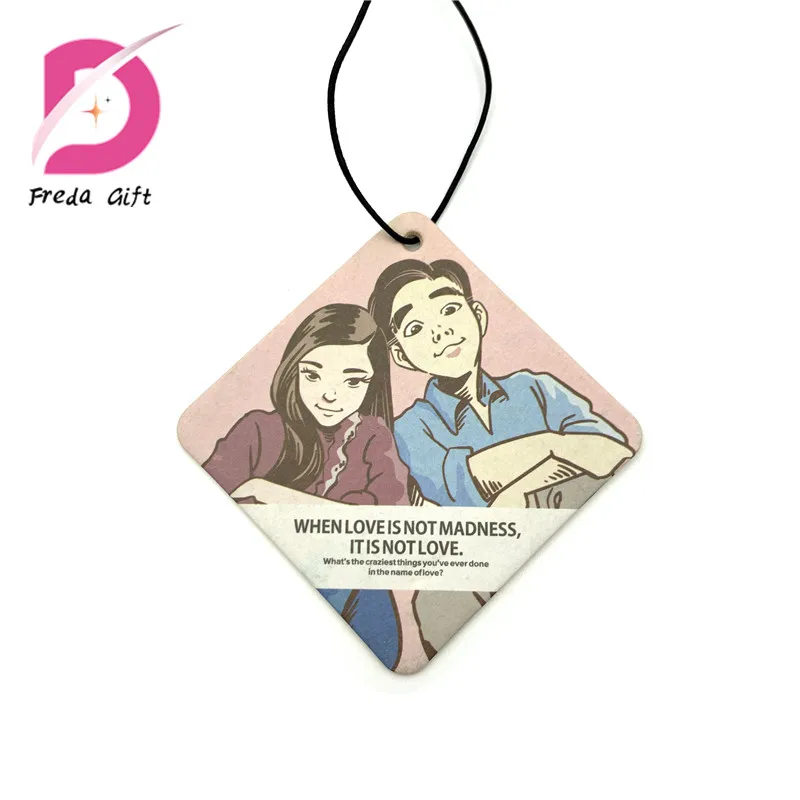 
2mm absorbent cotton paper promotional gifts car air freshener custom 