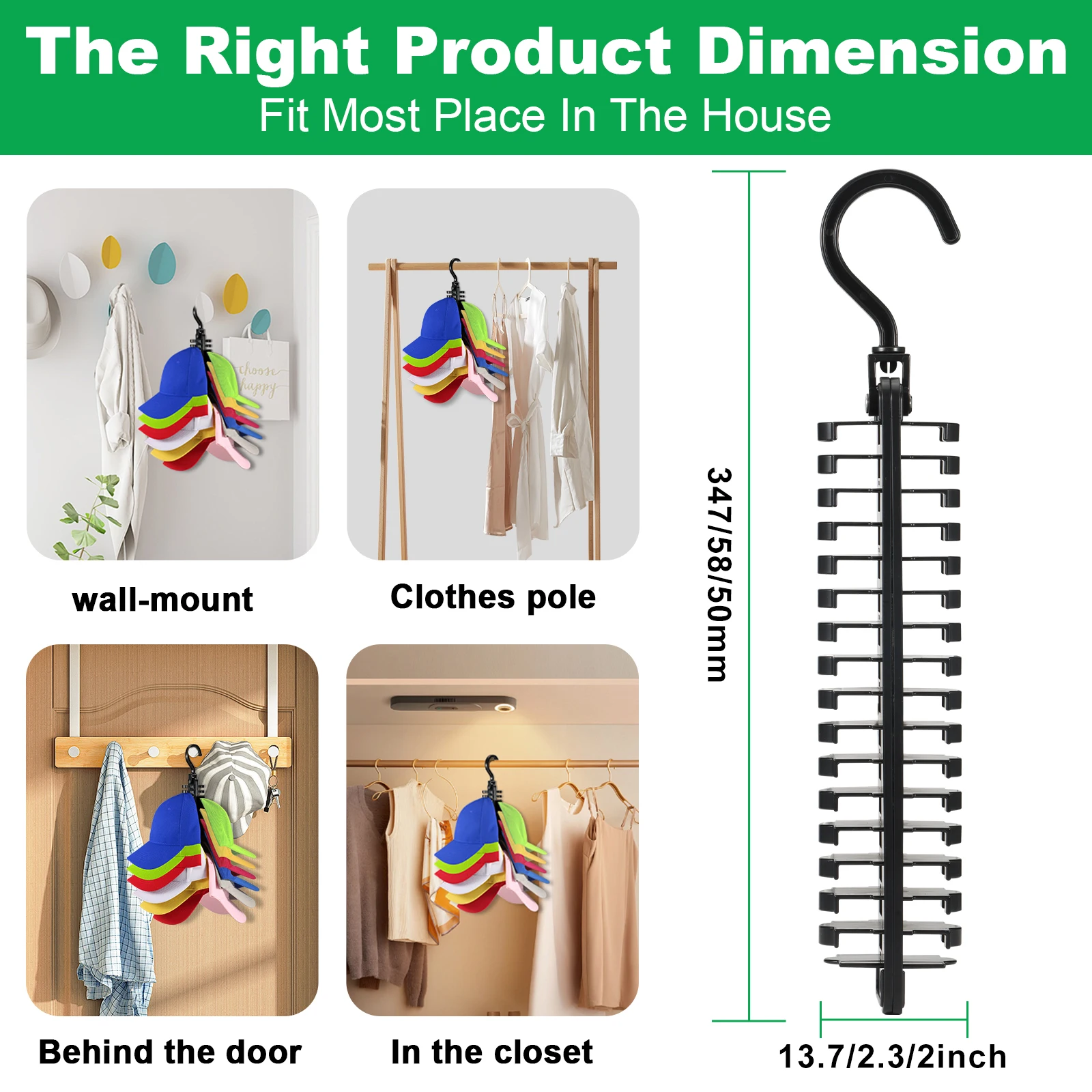 Современная Многофункциональная вешалка для шляп с регулируемыми крючками Настенная или отдельно стоящая Прямая продажа завода
